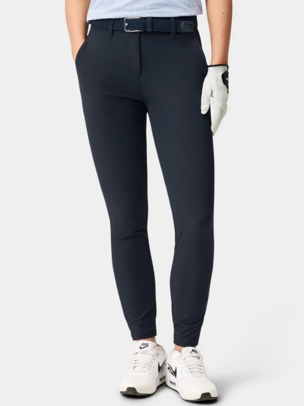 Macade Jogger Golf Pants Womens 40/L Skinny Stretch Zippered Ankle Navy 32x28
